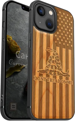 Vista 14 de Carveit Funda magnética de madera para iPhone 13 [madera natural y TPU suave] Funda protectora de madera única a prueba de golpes compatible