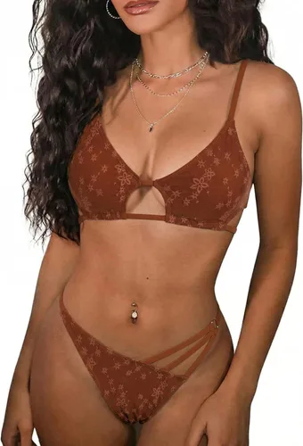Vista 44 de ZAFUL Conjunto de bikini sexy de dos piezas para mujer 2-Multicolor