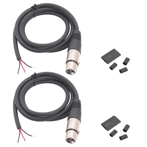 Vista 12 de Cable de coleta XLR de 3 pines M/F a 3 alambres con tubos