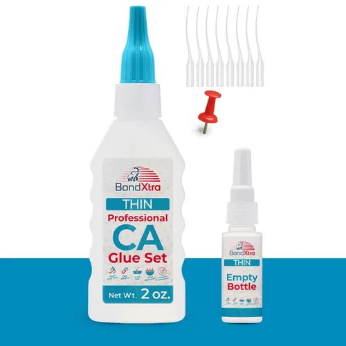 Vista 9 de Pegamento CA mediano de 2 onzas para carpintería, kit de superpegamento premium para torneado de madera con botellas adicionales, tapas