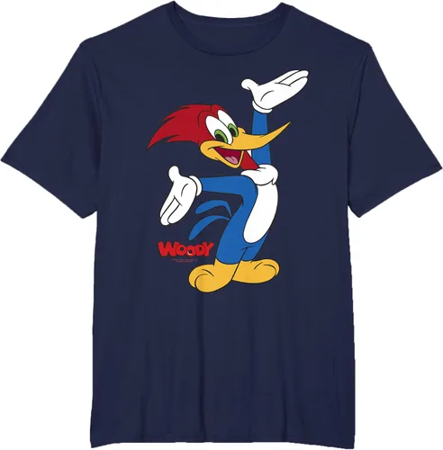 Vista 39 de Woody Woodpecker Camiseta con logotipo de cuerpo completo Negro