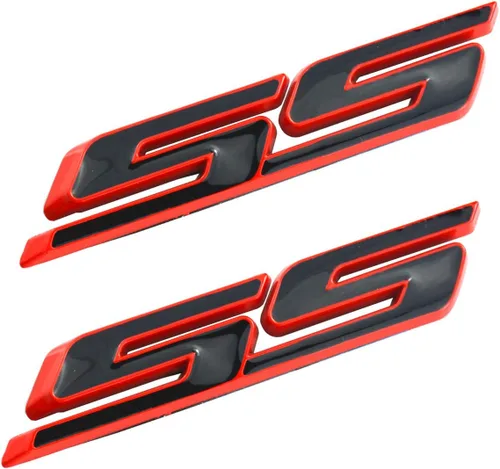 Vista 6 de Aimoll 2 piezas SS Emblemas ABS Etiqueta 3D Logo para Impala Cobalto Camaro 2010 2011 2012 2013 2014 2015 2016 2017 Negro Rojo