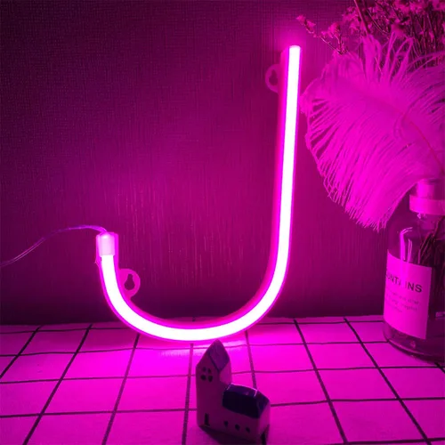 Vista 31 de Letras de neón rosadas, letreros LED que funcionan con pilas, luces LED del alfabeto, letrero de marquesina, letras decorativas de marquesina, luces