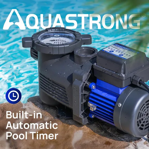 Vista 2 de Aquastrong Bomba de piscina sobre el suelo de 3/4 HP con temporizador, 115 V, 3800 GPH, adaptador de 1.25 y 1.5 pulgadas, alto flujo, potentes