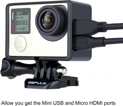 Vista 2 de GEPULY BacPac - Carcasa para GoPro Hero4, Hero3+, Hero 3 con LCD BacPac y accesorios de extensión de batería