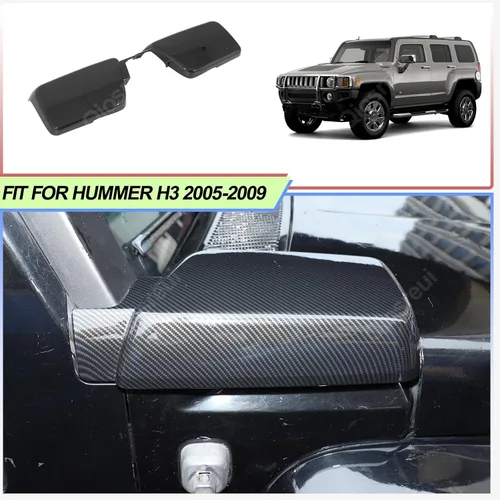 Vista 5 de Cubierta de ventilación de entrada de aire lateral del capó compatible con Hummer H3 2005-2009, decoración de entrada de aire lateral del capó Fibra