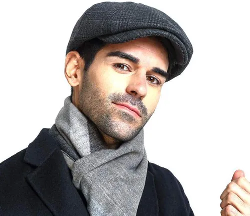 Vista 6 de Gorra de caza para hombre de Newsboy Gatsby estilo vintage boina plana para conducir para caza para regalo para novio