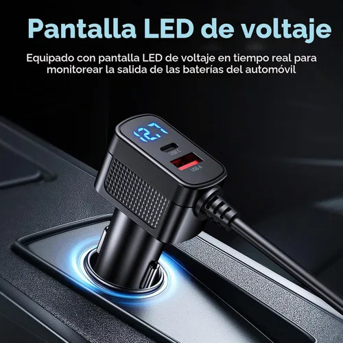 Vista 4 de ELECTOP - Divisor de encendedor de cigarrillos 7 en 1, enchufe de 24/12 V, adaptador de corriente para encendedor de cigarrillos de automóvil