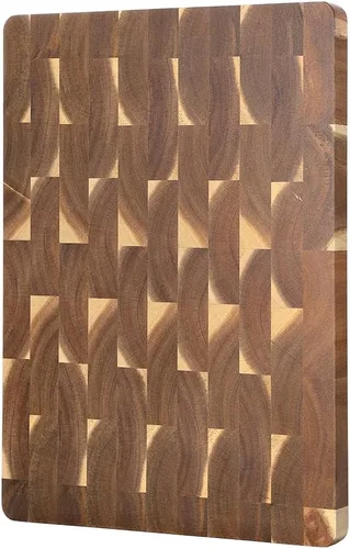 Vista 8 de HEZHEN Tabla de cortar rectangular de madera de acacia de grano final, 15.75 x 11.22 x 0.98 pulgadas, tabla de queso y placa de cocina