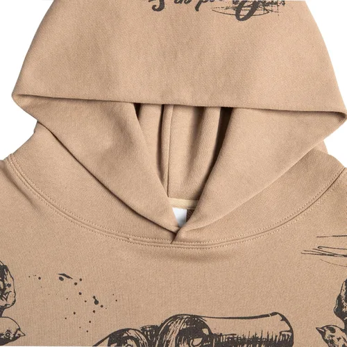 Vista 2 de Men's Jesus Disciple Print - Sundays Off Edition Hoodies Casual Oversized Vintage Sweatshirts Khaki