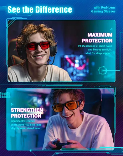 Vista 4 de TIJN Blue Light Glasses for Woman Men Computer Gaming Red Sleep Eyeglasses Orange Bluelight Blocking Amber Lens Screen Use