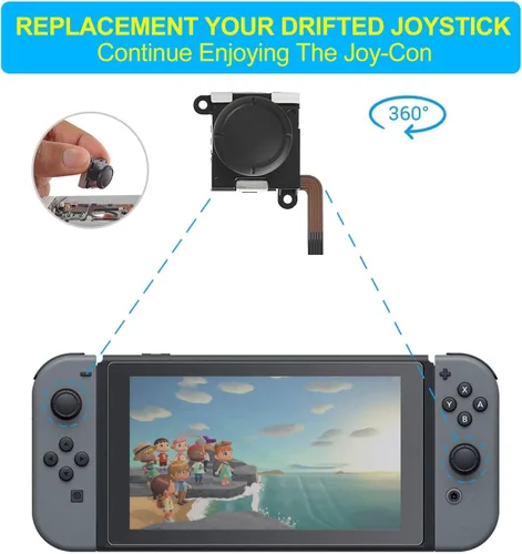 Vista 3 de HOAYOYA Joycon Joystick de repuesto 4 unidades, sin deriva, barras de pulgar analógicas para Nintendo Switch, Switch Lite y Switch OLED, kit