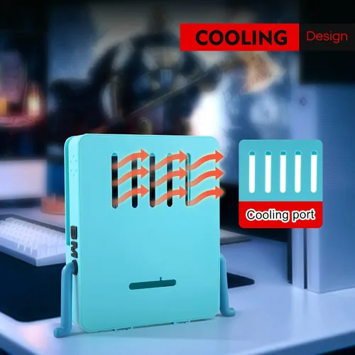 Vista 5 de GRAPMKTG Charging Stand with Cooling Fan for Nintendo Switch Accessories Portable Dock Compatible for Nintendo Switch OLED Cute Case BMO Decor Gift