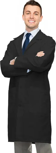 Vista 2 de NY Threads Abrigo de laboratorio profesional para hombres, abrigo médico largo de polialgodón de manga completa