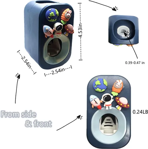 Vista 3 de Dispensador automático de pasta de dientes montado en la pared para baño, exprimidor de pasta de dientes para niños y ducha familiar