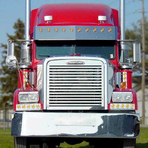 Vista 4 de RoadWorks Parrilla de acero inoxidable con 14 barras horizontales para Freightliner Classic/FLD 120 1990-2020 25901