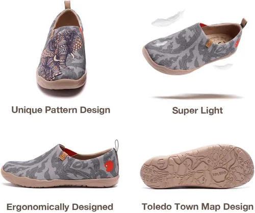 Vista 6 de UIN Zapatos de viaje con diseño artístico para hombre, mocasines informales, elegantes, ligeros, cómodos, a la moda