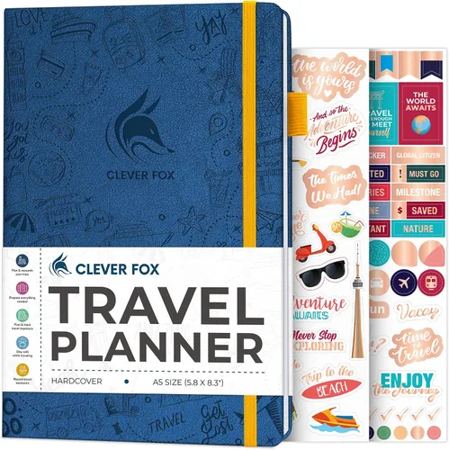 Vista 19 de Clever Fox Bolsillo para diario de viaje, organizador de itinerarios de vacaciones y viajes por carretera, diario de memoria de viaje, cuaderno
