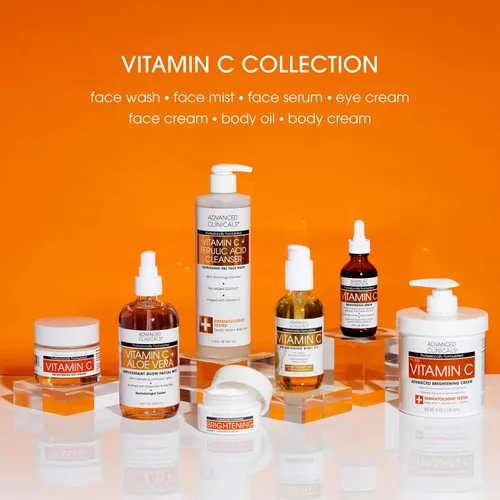 Vista 8 de Advanced Clinicals Limpiador facial suave con vitamina C para mujeres y hombres Jabón limpiador facial de gel con aroma a cítricos Aloe Vera +