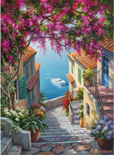 Vista 7 de Anatolian Puzzle - Ciclismo en Toscana, Rompecabezas de 1000 piezas, #1068