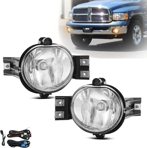 Vista 9 de Kit de reemplazo de luces antiniebla para 2002 2003 2004 2005 2006 2007 2008 Dodge Ram 1500/2500/3500 con bisel negro, cableado y interruptor 9006
