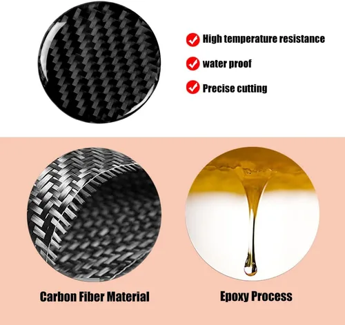 Vista 5 de Blazeray Accesorios interiores de fibra de carbono, cubierta decorativa, ajuste adhesivo para Audi A4 B9 2017-2019 (cubierta de perilla central)