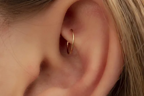 Vista 50 de Aretes de aro de oro de plata – Aretes de aro para mujer, dos piezas de aros de plata fina rellenos de oro, aro de hélice, anillo de tragus, aro
