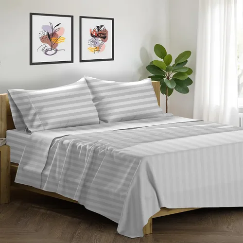 Vista 34 de XOOX Linen Juego de 4 fundas de almohada de algodón egipcio, tamaño Queen, fundas de almohada de lujo de 1500 hilos de alto tamaño estándar