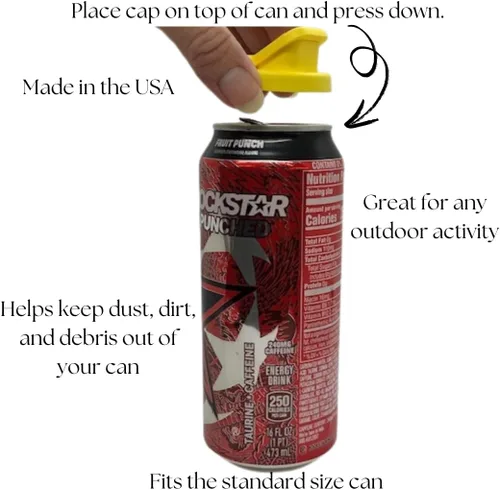 Vista 4 de Cubierta para Latas – La Mejor Cubierta para Latas de Soda/Cerveza/Bebida Energética de Tamaño Estándar – Fabricado en EE.UU. – Libre de BPA-PCB