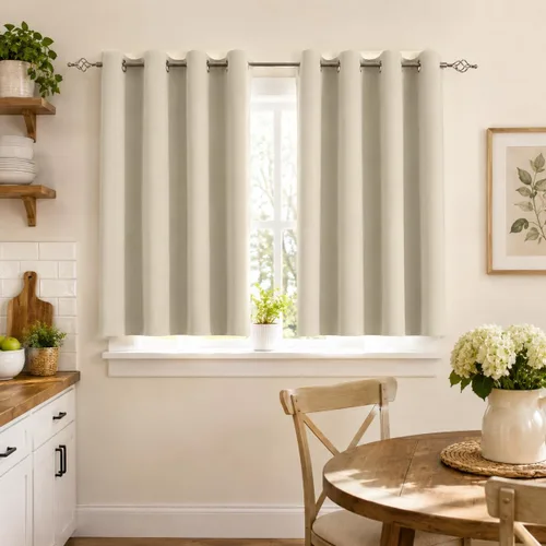 Vista 24 de Aquazolax Cortinas opacas de 45 pulgadas de largo, juego de 2 paneles para guardería, cortinas de tratamiento de ventanas con aislamiento térmico