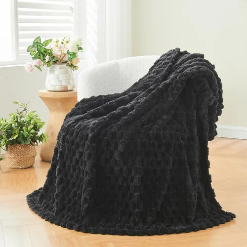 Vista 84 de NEWCOSPLAY Manta de Tiro Súper Suave Aqua Franela Sedosa Premium Forro Polar Jacquard Acanalado 3D Ligero Manta de Cama Uso en Todas las Estaciones