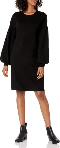 Vista 4 de The Drop Aiko - Vestido tipo suéter de manga abullonada para mujer