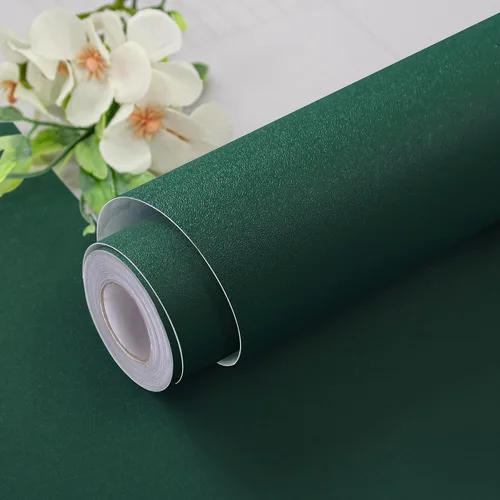 Vista 11 de Papel Tapiz Verde Mate Despegar y Pegar Papel de Contacto Verde 15.7 pulgadas x 118.1 pulgadas Papel Tapiz Color Sólido Texturizado Papel de Pared