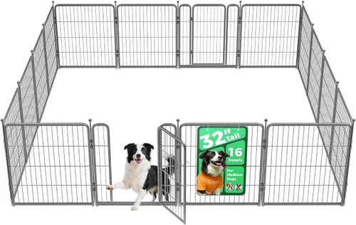 Vista 11 de FXW Aster - Corralito para perros diseñado para patio, 24 pulgadas, 8 paneles