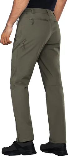 Vista 6 de Stlight Mens Snow Ski Waterproof Softshell Pants Winter Hiking Snowboard Fleece Lined Bottom Leg Zipper with 6 Zip Pockets
