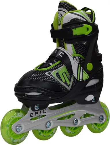 Vista 3 de Epic Skates Rage - Patines en línea ajustables, color negro, adulto 5-8