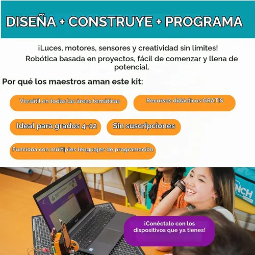 Vista 2 de BirdBrain Technologies Kit prémium de Hummingbird Bit I Robótica para niños