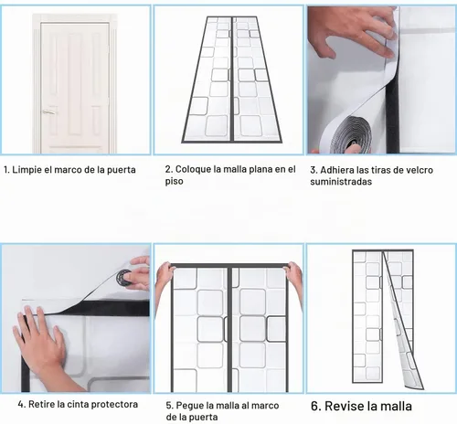 Vista 4 de Cortina de puerta aislada, cubierta magnética térmica para puerta, pantalla magnética de privacidad con cierre automático, manos libres para patio