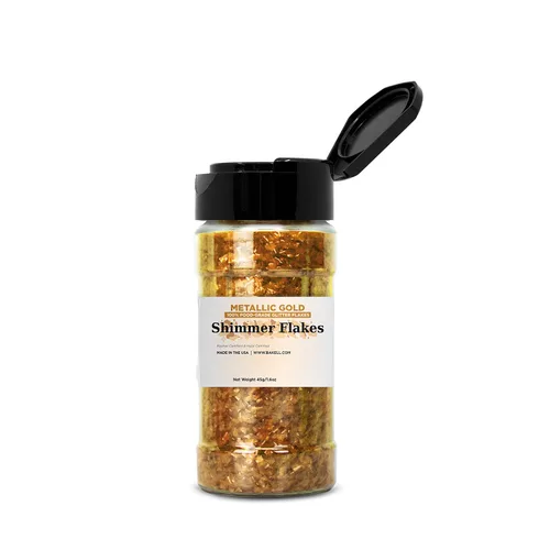 Vista 28 de BAKELL Copos de purpurina comestible Flakes de brillo comestible negro vegano Certificado KOSHER Certificado Halal 100% comestible