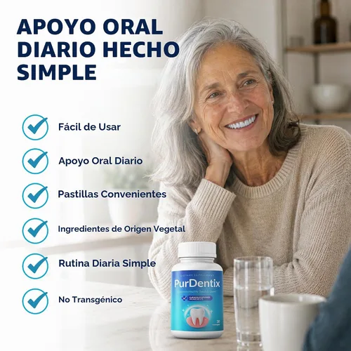 Vista 7 de PurDentix Probiótico para la salud oral, fórmula de 4 cepas para encías, dientes y aliento fresco saludables, 30 tabletas masticables