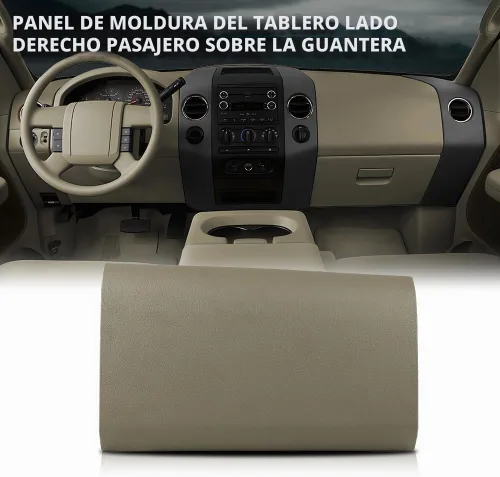 Vista 2 de G-PLUS Cubierta del Panel del Bisel del Tablero Lado del Pasajero Guantera Superior Compatible con Ford F150 2004 2005 2006 2007 2008 Beige