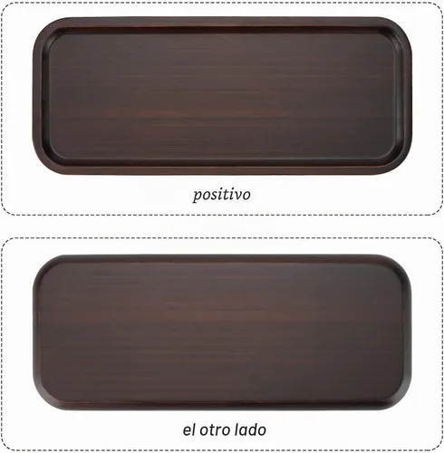 Vista 4 de JOIKIT Bandeja rectangular de madera de nogal de 14 x 5.9 pulgadas, bandeja de baño de madera maciza decorativa para galletas, pan, queso, café, té