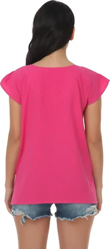 Vista 7 de YZXDORWJ Blusa campesina mexicana para mujer, tops de algodón, camisa blanca