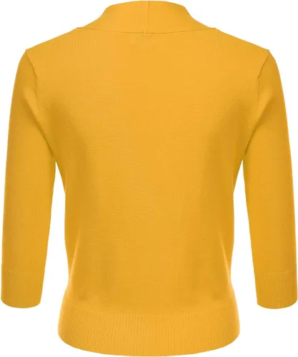 Vista 3 de JJ Perfection - Cárdigan de manga 34 para mujer, básico, con frente abierto