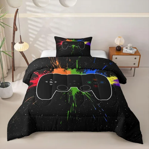 Vista 22 de Erosebridal Juego de ropa de cama de guepardo con rosa roja, juego de edredón con estampado de leopardo y gato, edredón romántico de plumón, Multi 03