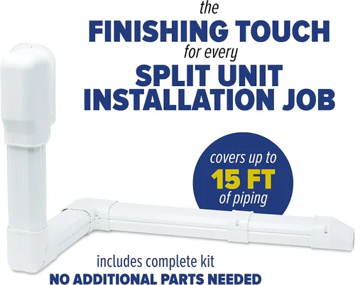 Vista 9 de Sealproof Kit de cubierta de línea de CA mini dividida, kit decorativo de PVC de grado profesional blanco de 3 pulgadas que proporciona cobertura