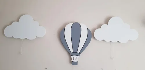 Vista 4 de BugyBagy Crea una maravillosa lámpara de pared para guardería (globo grande de capucha, gris)
