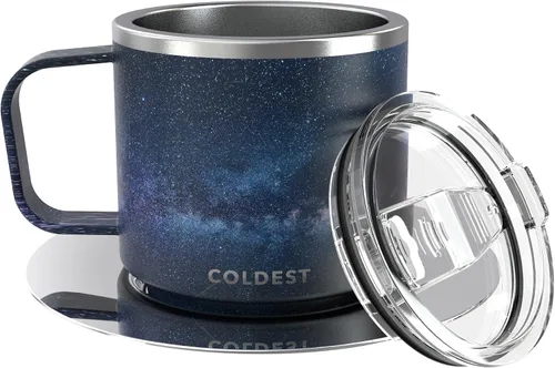 Vista 11 de Coldest Taza de café espresso apilable aislada con platillo – Taza de café espresso de viaje de triple pared aislada de acero inoxidable para viaje