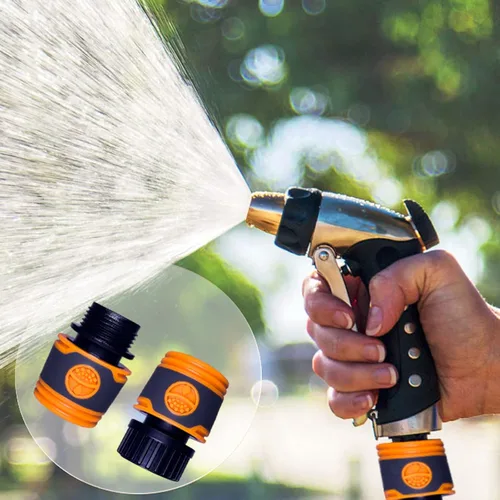 Vista 6 de 18 piezas de manguera de jardín de conector rápido de manguera de agua de plástico de 3/4 pulgadas, conectores macho y hembra, adaptadores