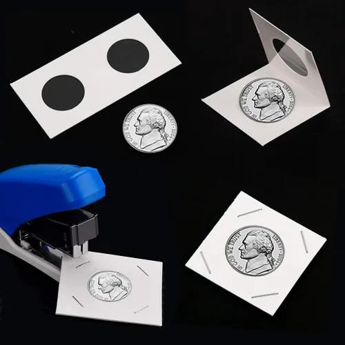 Vista 3 de Uncle Paul 90 soportes de cartón para monedas, 2 x 2 pulgadas, para cuarto Blanco